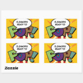 赤ちゃんポップ・アートのシャワー準備おもしろい済み 長方形シール (シート)