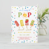 赤ちゃんポップ・アートのシャワー準備 招待状 (スタンド正面)