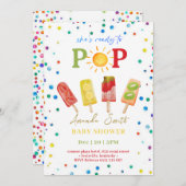 赤ちゃんポップ・アートのシャワー準備 招待状 (正面/裏面)
