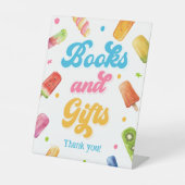 赤ちゃんポップ・アートのシャワー準備Ppopsicleの本とギフト 台座サイン (正面)