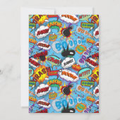 赤ちゃんポップ・アートのシャワー漫画ブックブモダンルー 招待状 (裏面)