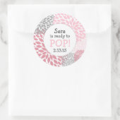 赤ちゃんポップ・アートのシャワー特典/ピンクのダリアママ ラウンドシール (バッグ)