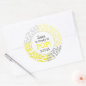 赤ちゃんポップ・アートのシャワー特典/黄色のダリアママ ラウンドシール (封筒)