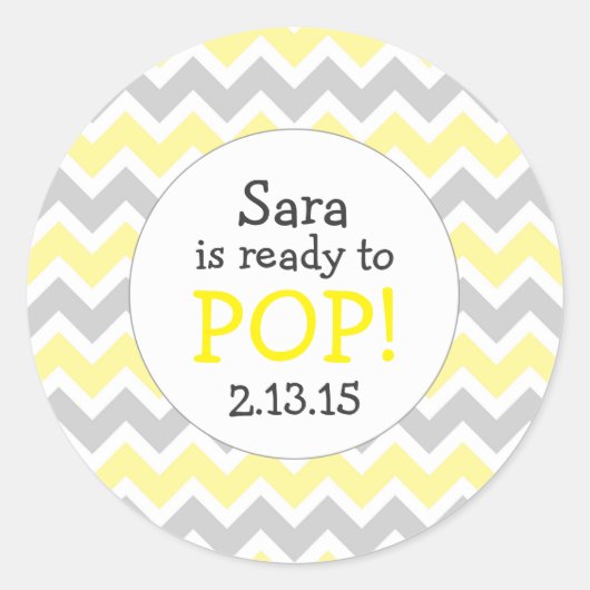 赤ちゃんポップ・アートのシャワー特典/黄色の山形 ラウンドシール (正面)