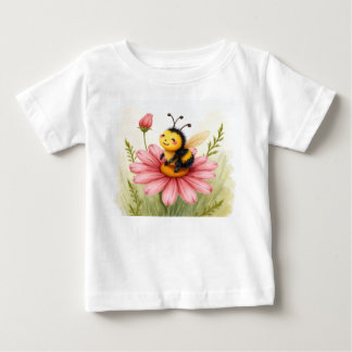 赤ちゃんマルハチハナバチのサンサン日光浴 ベビーTシャツ