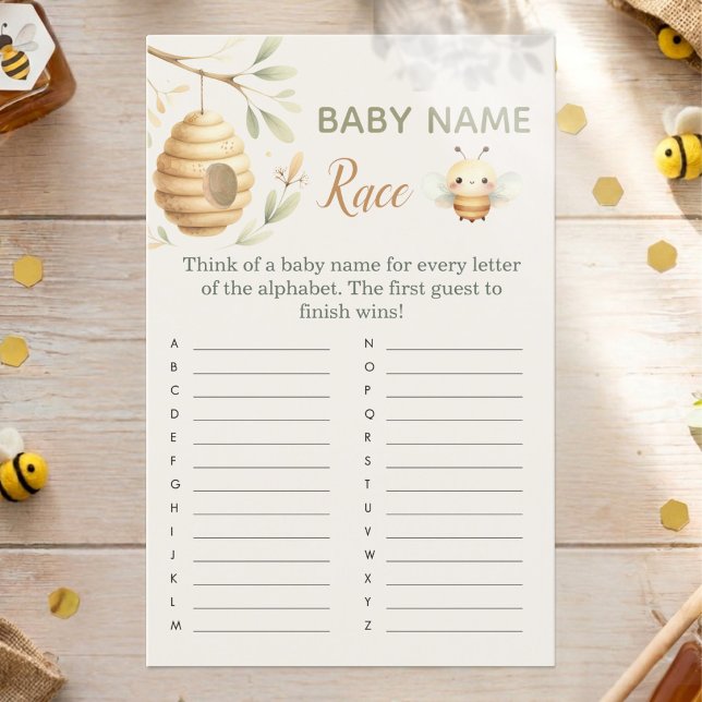 赤ちゃんミツバチの名前当てゲーム 彼か彼女かミツバチのテーマ (Baby Name Race Baby Shower Game. He or She? What Will Baby Bee? Gender Reveal)