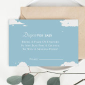 赤ちゃんミニマルの男の赤ちゃんシャワー用の青おむつ エンクロージャーカード