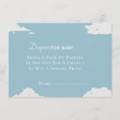 赤ちゃんミニマルの男の赤ちゃんシャワー用の青おむつ エンクロージャーカード (正面)