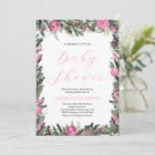 赤ちゃんメリーのシャワーをピンクにする 招待状 (スタンド正面)