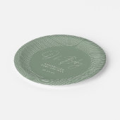 赤ちゃんモダンのシャワーの緑のジオメトエレガントリ ペーパープレート (アングル)