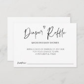 赤ちゃんモダンシャワーおむつラッフルゲームカード エンクロージャーカード (正面/裏面)