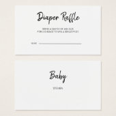 赤ちゃんモダンシャワーおむつラッフル外装カード (正面&裏面)
