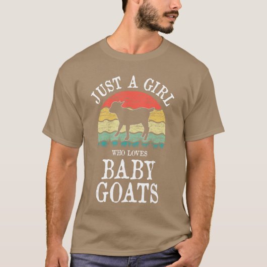 赤ちゃんヤギが大好きな女の子 ギフト 冗談 Tシャツ (正面)