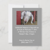 赤ちゃんヤギの誕生日パーティー招待状 招待状 (裏面)