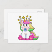 赤ちゃんユニコーンとおしゃぶり ポストカード (正面/裏面)