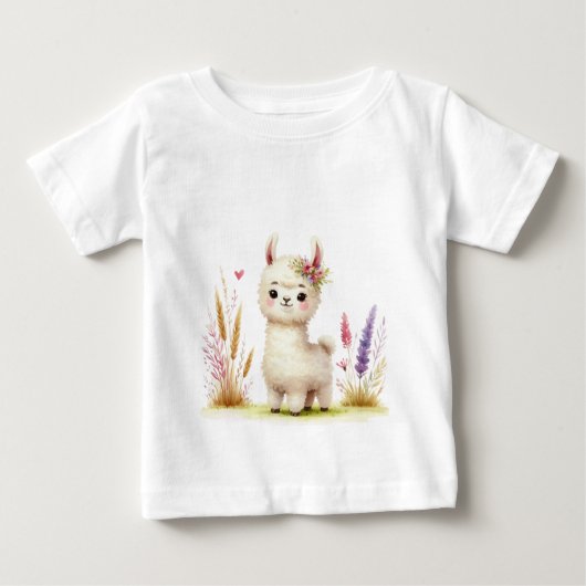 赤ちゃんラマ ベビーTシャツ (正面)