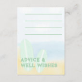 赤ちゃん乗船中 サーフィン ビーチ 水彩 赤ちゃんシャワー アドバイスカード (正面)