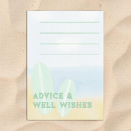 赤ちゃん乗船中 サーフィン ビーチ 水彩 赤ちゃんシャワー アドバイスカード