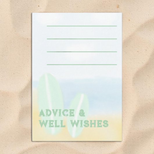 赤ちゃん乗船中 サーフィン ビーチ 水彩 赤ちゃんシャワー アドバイスカード