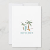 赤ちゃん乗船中！ベイビーシャワー スプリンクル サーフィン シャワー 招待状 (裏面)