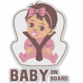 赤ちゃん乗車中 かわいい女の子 車のチャイルドシート シール (正面)