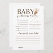 赤ちゃん予想とアドバイスのテディベアゲーム 招待状 (正面/裏面)