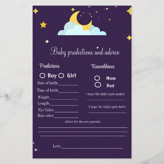 赤ちゃん予想とアドバイスのベビーシャワーゲーム (正面)