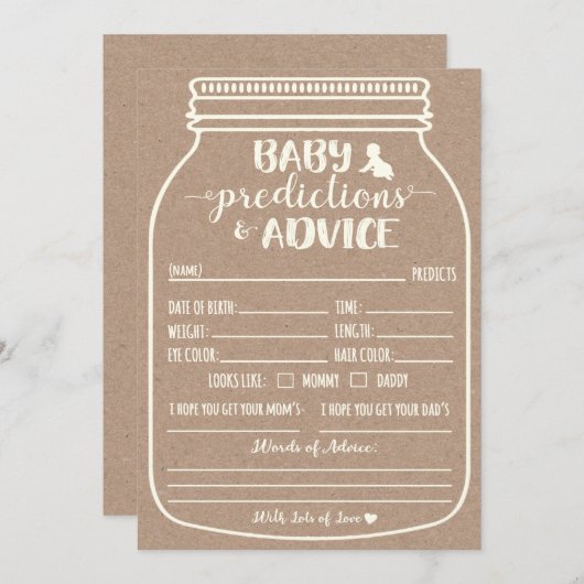赤ちゃん予測とアドバイスカード 招待状 (正面/裏面)