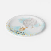 赤ちゃん動物たち，熱気球ベビーシャワー7"プレート ペーパープレート (アングル)