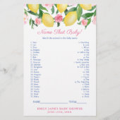 赤ちゃん動物とママレモンのシャワーゲームカードをマッチ チラシ (正面)