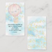 赤ちゃん動物のホットエアバルーンおむつくじチケット エンクロージャーカード (正面/裏面)