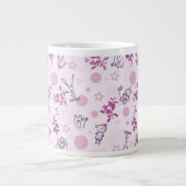 赤ちゃん動物のヴィンテージ表示パターン ジャンボコーヒーマグカップ (正面)