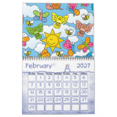赤ちゃん動物の背景 カレンダー (2月 2027)