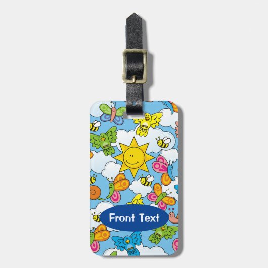 赤ちゃん動物の背景 ラゲッジタグ (正面縦)