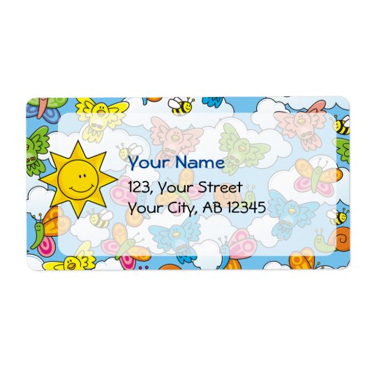 赤ちゃん動物の背景 ラベル (正面)