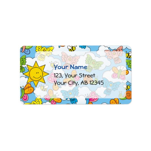 赤ちゃん動物の背景 ラベル (正面)