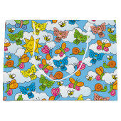 赤ちゃん動物の背景 ラージペーパーバッグ (正面)