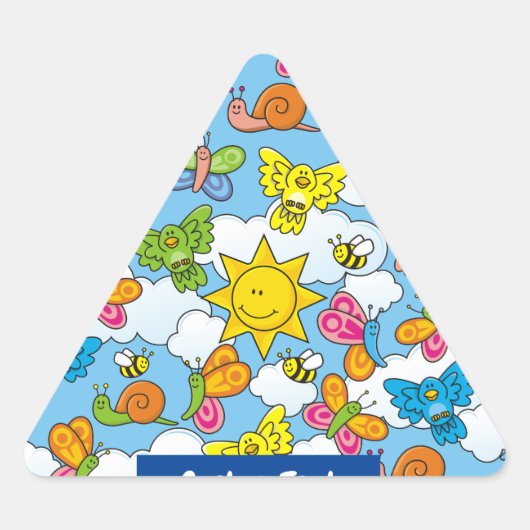 赤ちゃん動物の背景 三角形シール (正面)