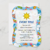 赤ちゃん動物の背景 招待状 (裏面)