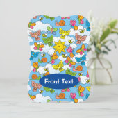 赤ちゃん動物の背景 招待状 (スタンド正面)