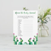 赤ちゃん動物の赤ちゃんシャワーゲームカードに名前を付ける エンクロージャーカード (スタンド正面)