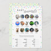 赤ちゃん動物シャワーゲームカード – 散水主題設定 プログラム (正面/裏面)