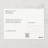 赤ちゃん動物ピンク赤ちゃんシャワーありがとう ポストカード (裏面)