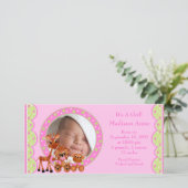 赤ちゃん動物写真少女の誕生のお知らせ 案内状 (スタンド正面)