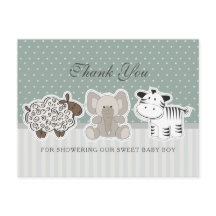 赤ちゃん動物緑の赤ちゃんシャワーありがとう