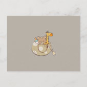 赤ちゃん動物赤ちゃんシャワーブックの挿入要求 インビテーションポストカード (裏面)
