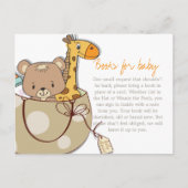 赤ちゃん動物赤ちゃんシャワーブックの挿入要求 インビテーションポストカード (正面)