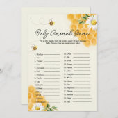 赤ちゃん動物 BEE 赤ちゃんシャワー ゲーム カード (正面/裏面)