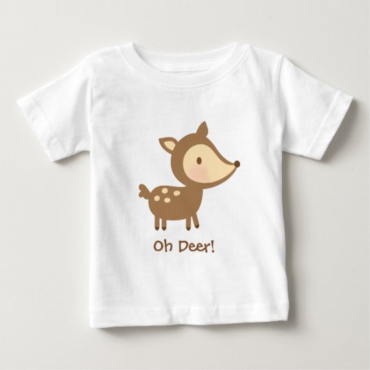 赤ちゃん向けのかわいい「Oh Deer」鹿の駄洒落 ベビーTシャツ (正面)