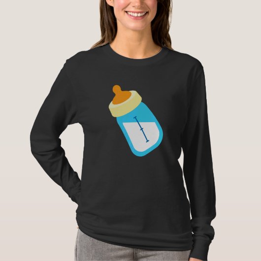 赤ちゃん哺乳瓶ボトル授乳コスチューム Tシャツ (正面)